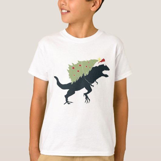 T-shirt Funny Festive Dino Christmas (Devant)