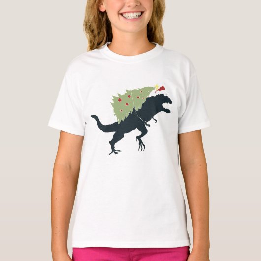 T-shirt Funny Festive Dino Christmas (Devant)