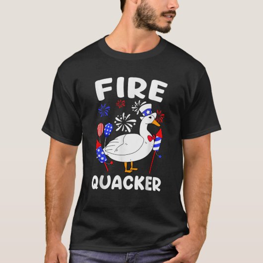 T-shirt Funny Fire Quacker Goose Meme 4 juillet Firework (Devant)