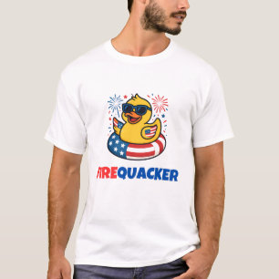 T-shirt Funny Firequacker Duck 4e juillet Humour