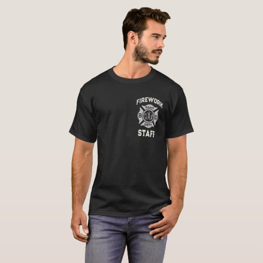 T-shirt Funny FIREWORK PERSONNEL 4 juillet Pyro Safety Dir (Devant entier)