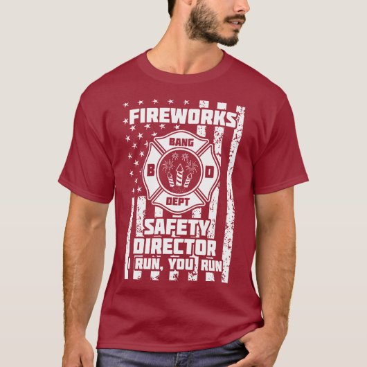 T-shirt Funny Fireworks Directeur de la sécurité Firefight (Devant)
