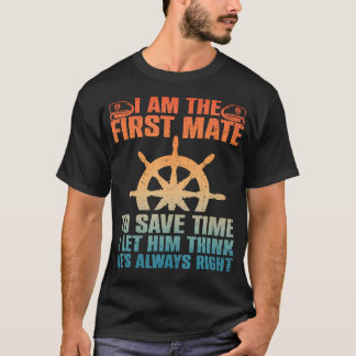 T-shirt Funny First Mate For Men Women Pontoon Boat Captai