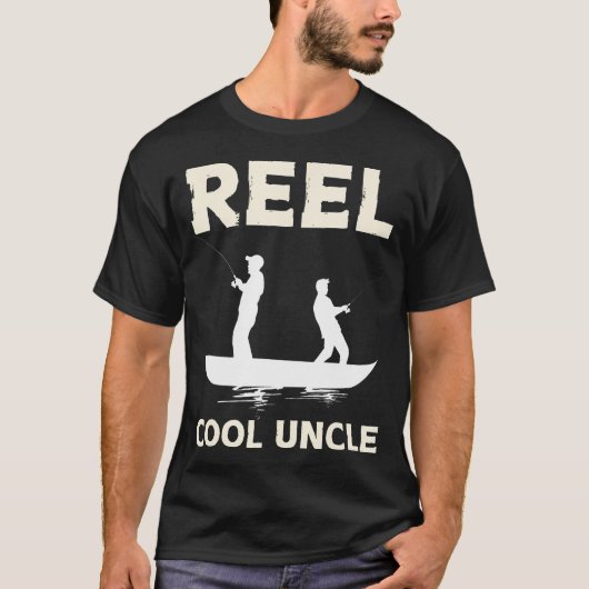 T-shirt Funny First Time Uncle Design For Men Reel Fishing (Devant)