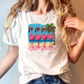 T-shirt Funny Flamant rose rose Bonjour été