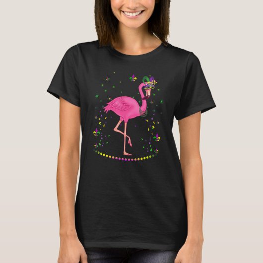 T-shirt Funny Flamingo Animal Lover Cute Mardi Gras Carniv (Devant)