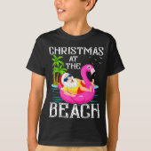 T-shirt Funny Flamingo Float Santa Claus Christmas At The (Devant)