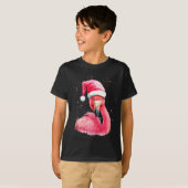 T-shirt Funny Flamingo Watercolor Christmas Secret Santa H (Devant entier)