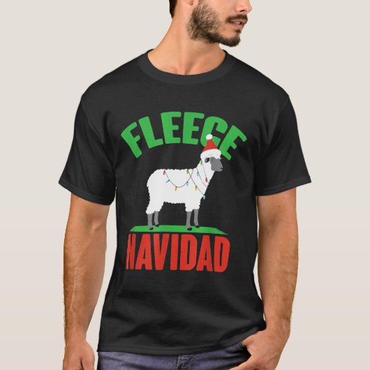 T-shirt Funny Fleece Navidad Christmas Holiday Sheep (Devant)