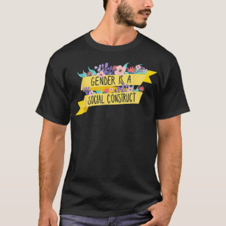 T-shirt Funny Floral Gender Is A Social Construct LGBTQ Ga
