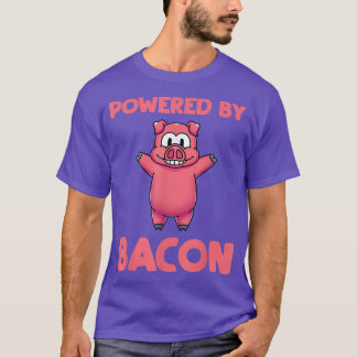 T-shirt Funny Foodie Pork Bacon Lover Pig Powered By Bacon