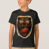 T-shirt Funny Football Bear With Sungles, Game Day Bear (Devant)