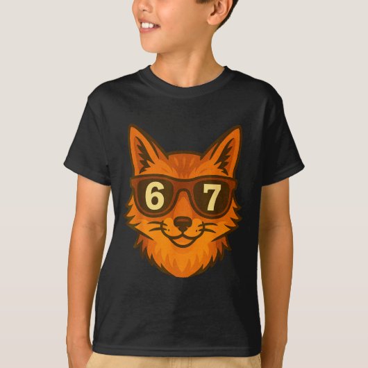 T-shirt Funny Fox Sungles 67 Six Seven Meme  (Devant)