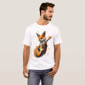 T-shirt Funny Fox sur la guitare (Devant entier)