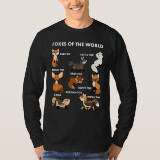 T-shirt Funny Foxes Of The World Shirt Foxes Lovers Gifts 