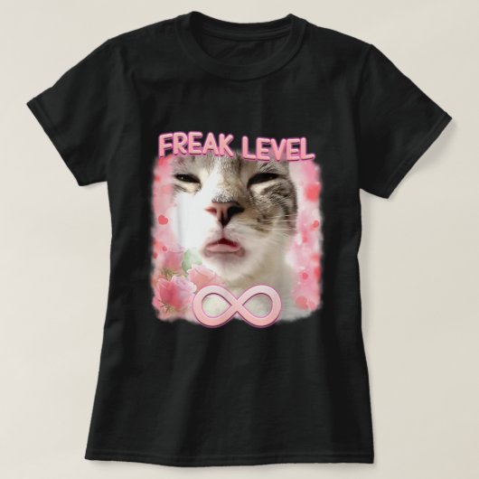 T-shirt Funny Freak Level Freaky Ahh Cat Meme (Design devant)