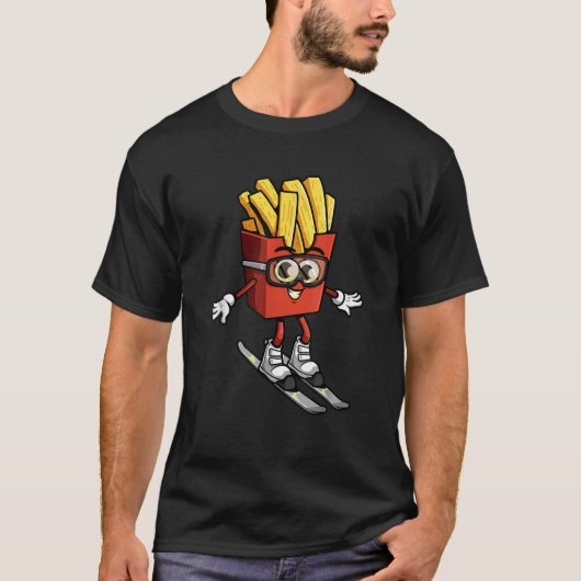 T-shirt Funny French Fry Ski Potato Fries Skiing Instructo (Devant)