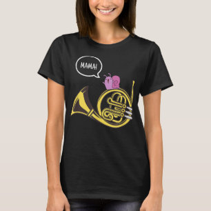 T-shirt Funny French Horn Mama Snail Music Band Joke Gift3