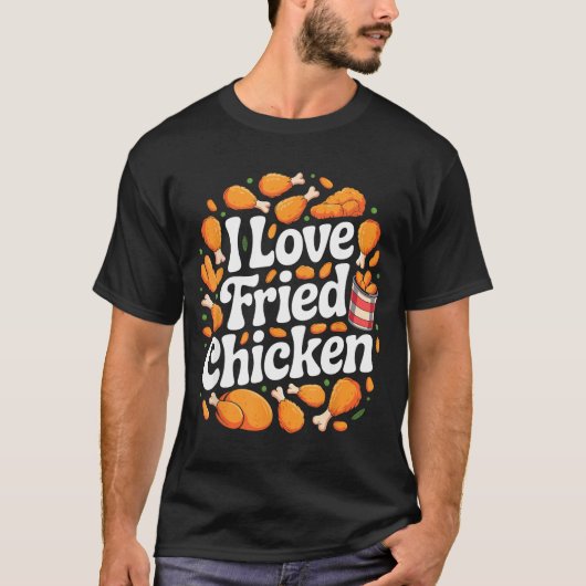 T-shirt Funny Fried Chicken Art For Men Women Kids Fast Fo (Devant)