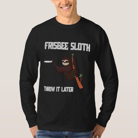 T-shirt Funny Frisbee Sloth Disk Golf Ultimate (Devant)