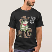 T-shirt Funny Frog Cowboy Unisex Tee (Devant)