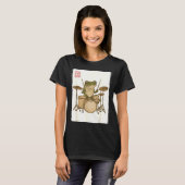 T-shirt Funny Frog Drum Rock Music Kawaii Japanese  (Devant entier)