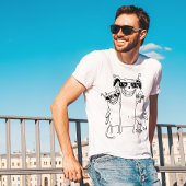 T-shirt Funny Fun Grinning Gang Chien Chat Caractères Parr