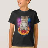 T-shirt Funny Galaxy Chat dans l'espace - Chat équitation  (Devant)