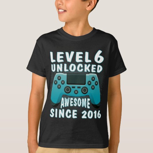 T-shirt Funny Gamer cadeau de 6e anniversaire, niveau 6e d (Devant)