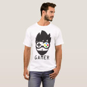 T-shirt Funny Gamer Face with Joystick Eyes Gaming Tee Fun (Devant entier)
