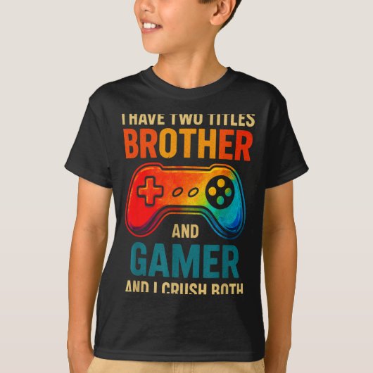 T-shirt Funny Gamer Graphic Tee For Boys Teens Kids Video (Devant)