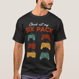 T-shirt Funny Gamer Six Contrôleurs Pack Jeu Vidéo Rétro