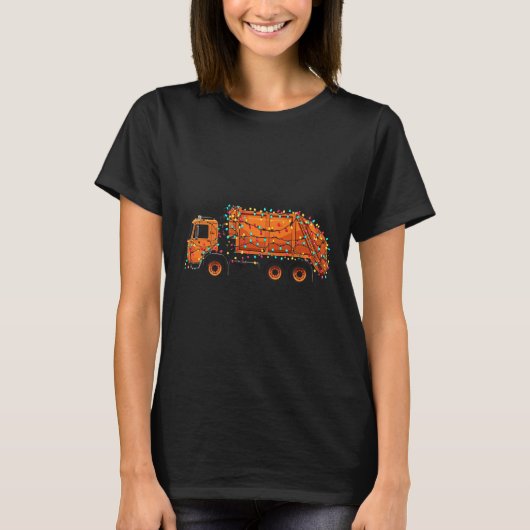 T-shirt Funny Garbage Truck Christmas Graphics Lights Love (Devant)