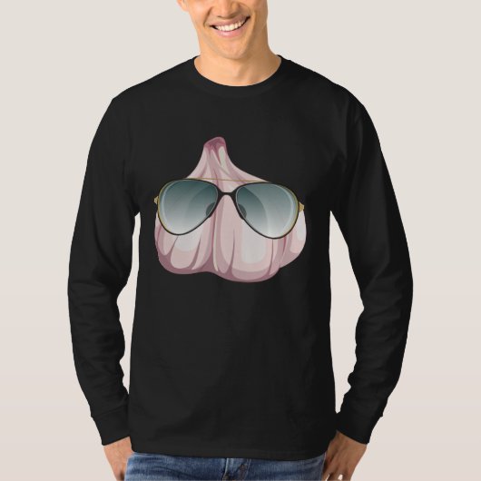 T-shirt Funny Garlic With Shades Outfit Love Spices (Devant)
