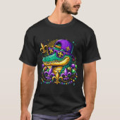 T-shirt Funny Gator Mardi Gras  (Devant)