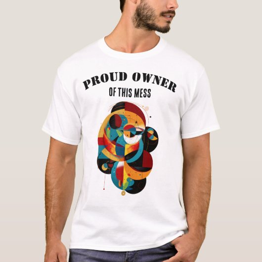 T-shirt Funny Geometric Art, Modern Abstract with attitude (Devant)