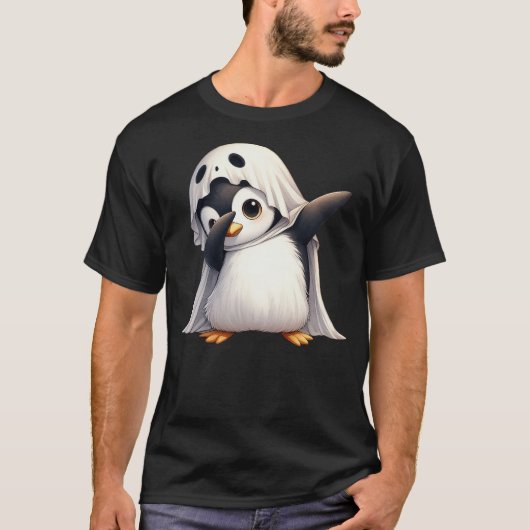T-shirt Funny Ghost Penguin Halloween Animals Penguin Love (Devant)