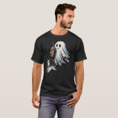 T-shirt Funny Ghost Walking Dog ghost dog halloween Night (Devant entier)