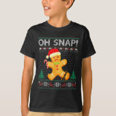 T-shirt Funny Gingerbread Man Oh Snap Christmas Ugly Xmas (Devant)