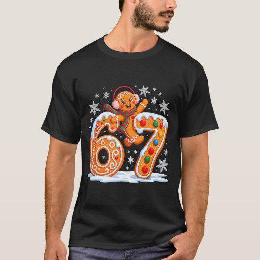 T-shirt Funny Gingerbread Six Seven 67 Ice Cream Drip Chri (Devant)