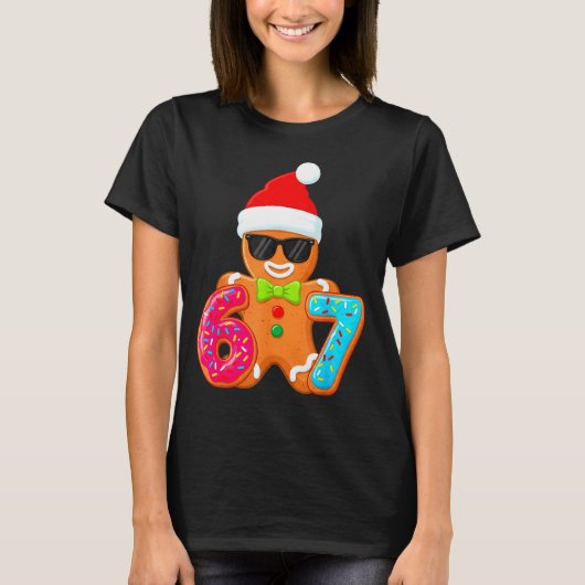T-shirt Funny Gingerbread Six Seven 67 Ice Cream Drip Chri (Devant)