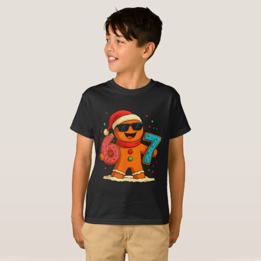 T-shirt Funny Gingerbread Six Seven 67 Ice Cream Drip Chri (Devant entier)