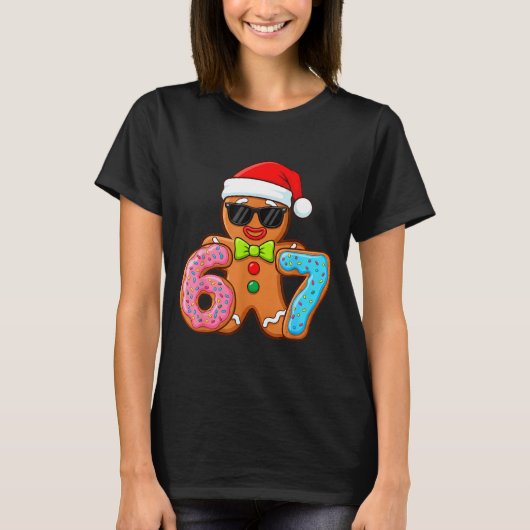 T-shirt Funny Gingerbread Six Seven 67 Ice Cream Drip Chri (Devant)