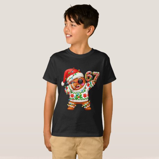 T-shirt Funny Gingerbread Six Seven 67 Ice Cream Drip Chri (Devant entier)