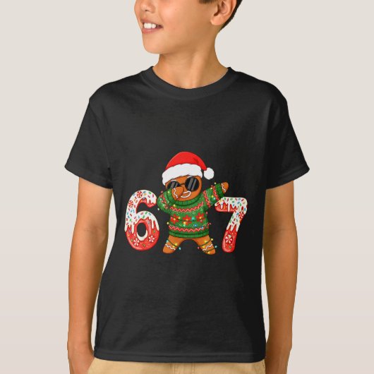 T-shirt Funny Gingerbread Six Seven 67 Ice Cream Drip Chri (Devant)