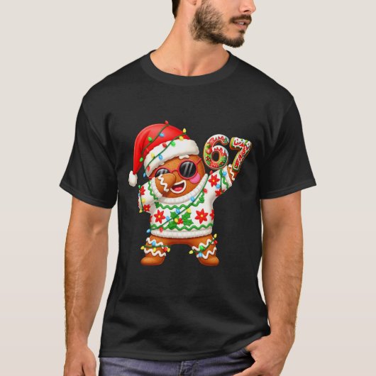 T-shirt Funny Gingerbread Six Seven 67 Ice Cream Drip Chri (Devant)
