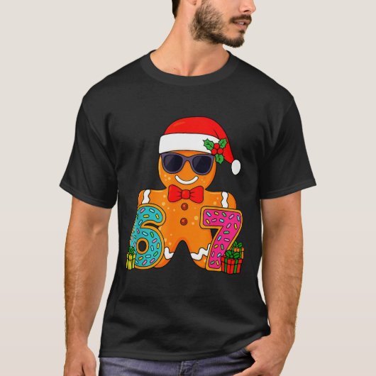 T-shirt Funny Gingerbread Six Seven 67 Ice Cream Drip Chri (Devant)