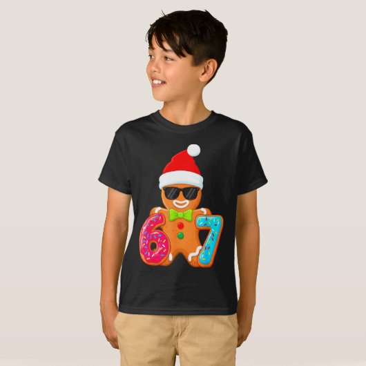 T-shirt Funny Gingerbread Six Seven 67 Ice Cream Drip Chri (Devant entier)
