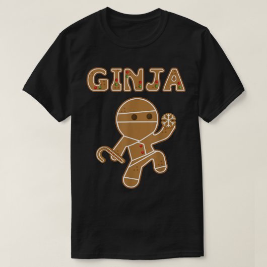 T-shirt Funny Ginja Gingerbread Ninja Design (Design devant)