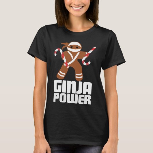 T-shirt Funny Ginja Power Cute Noël Cookie Gingerbrea (Devant)